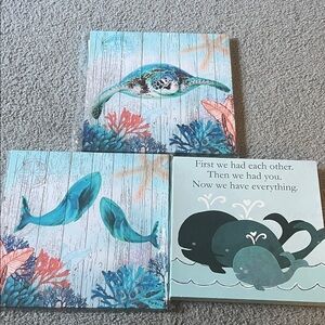 Ocean-Themed Wall Art Set of 3
